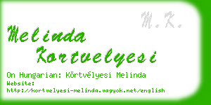 melinda kortvelyesi business card