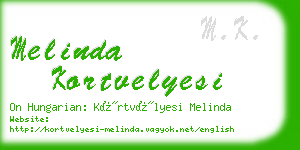 melinda kortvelyesi business card